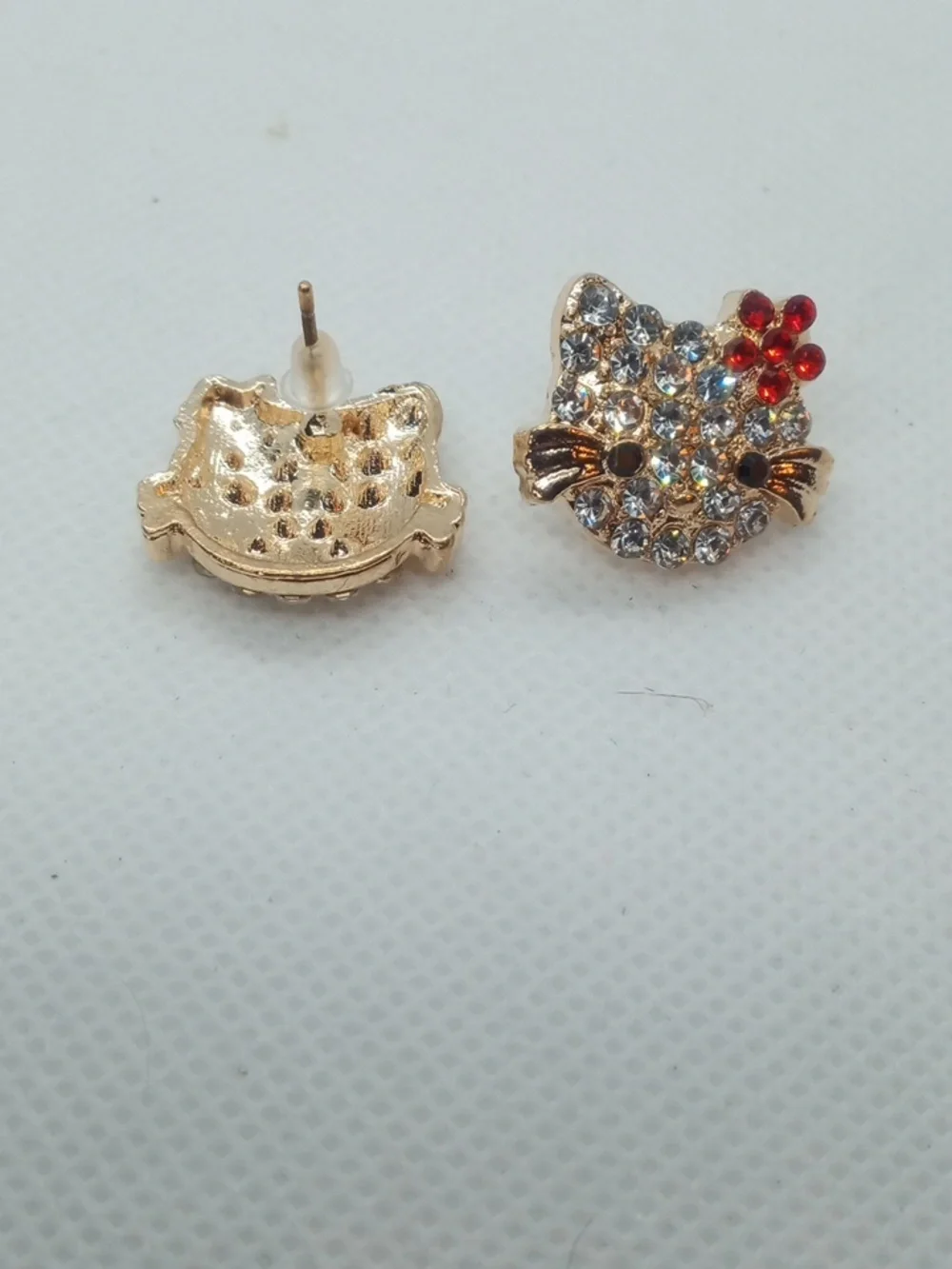 CRYSTAL KITTY EARRINGS - Picture 4 of 6